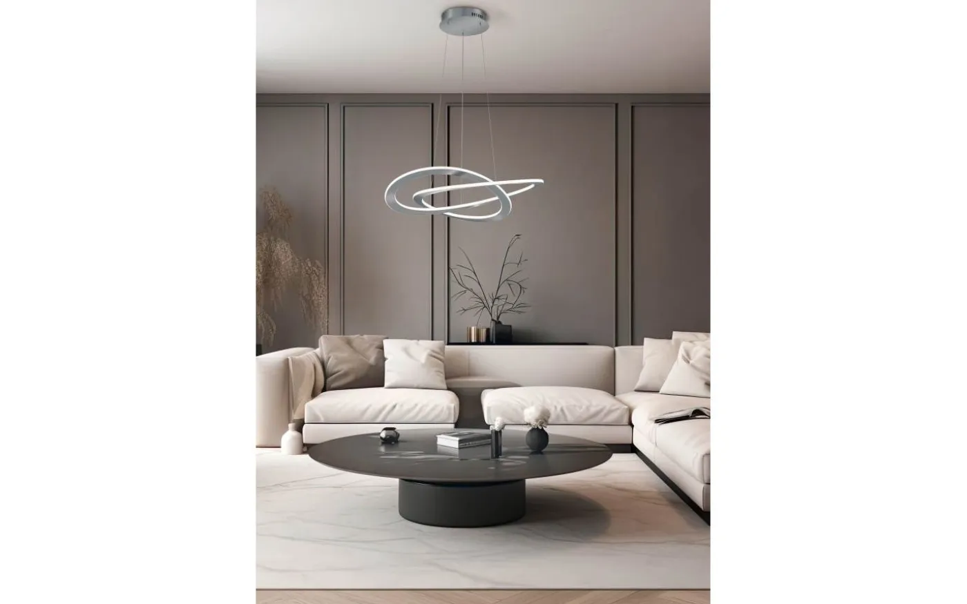Oakland Taklampa 71cm LED i borstat stål
