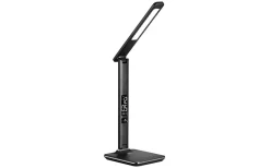 Office Skrivbordslampa med Digital Klocka CCT-Dim 36cm Svart