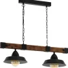 Oldbury Taklampa 86cm 2L Svart/Rustik