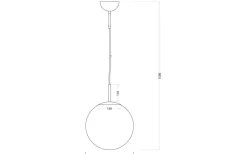Opal Taklampa 30cm Matt Mässing