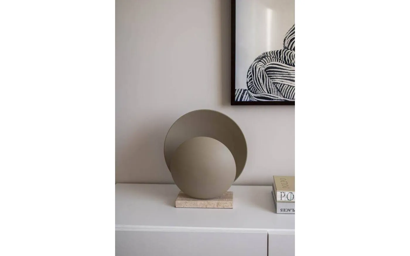 Orbit Bordslampa 32cm Beige/Travertin