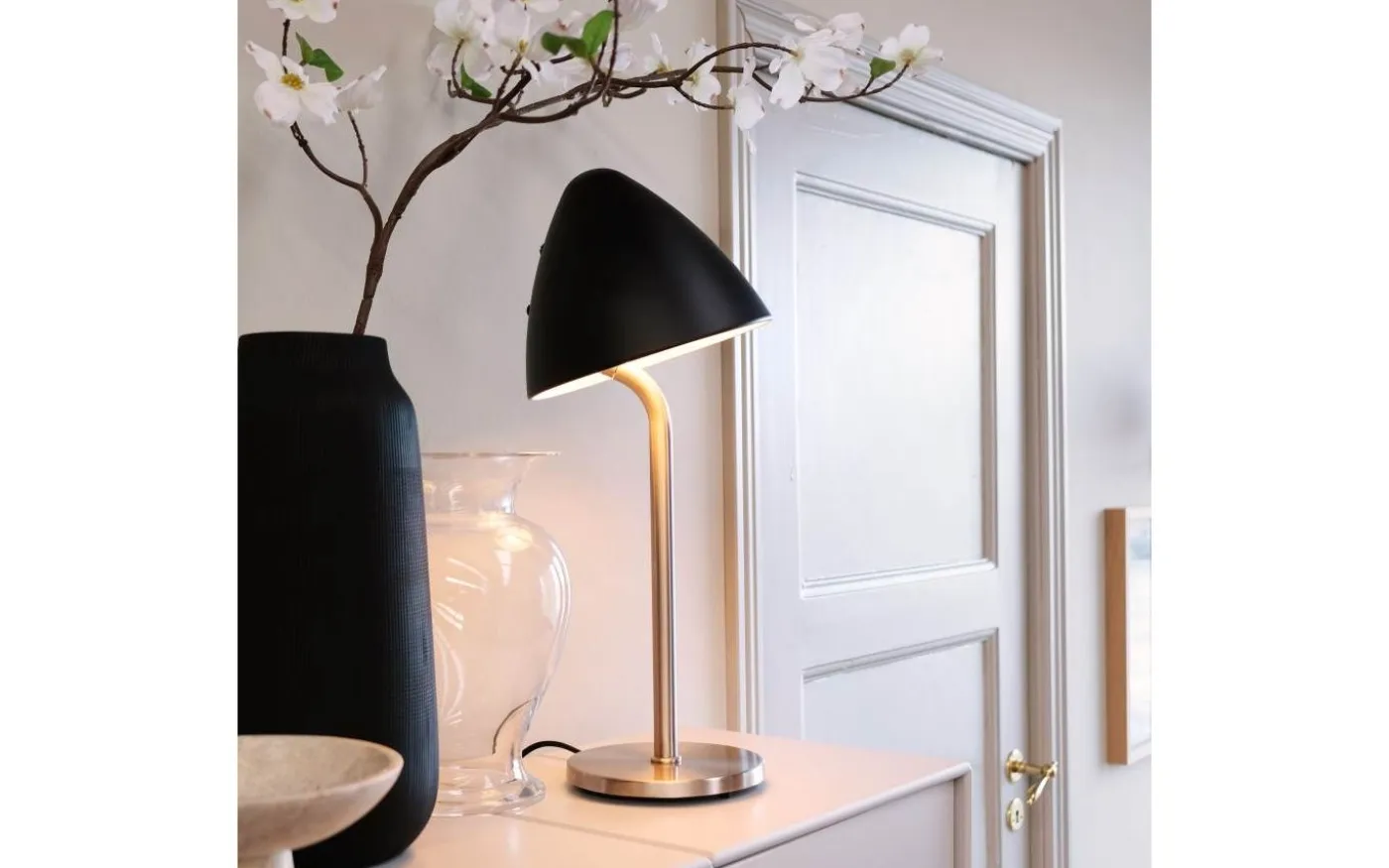 Oulu Bordslampa 47cm Svart/Borstad Stål