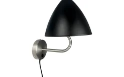 Oulu Vägglampa Svart/Borstad Stål