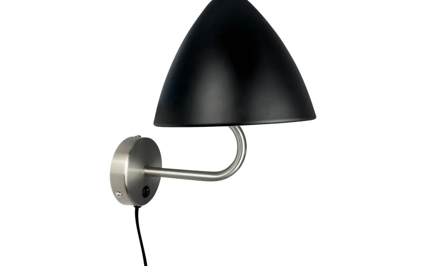 Oulu Vägglampa Svart/Borstad Stål