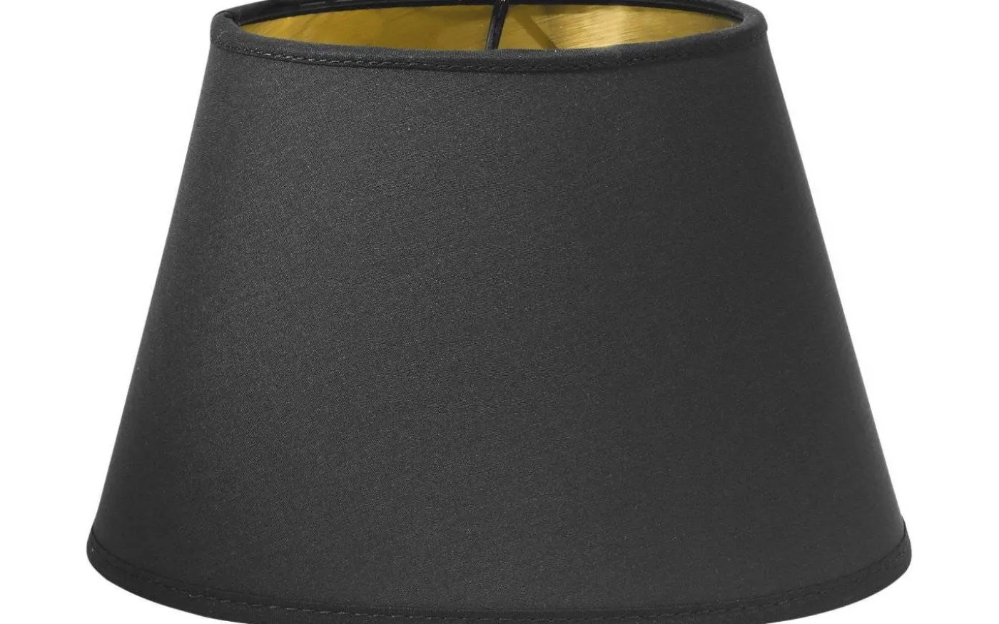 Oval Lampskärm 25cm med Metallinsida Svart/Guld