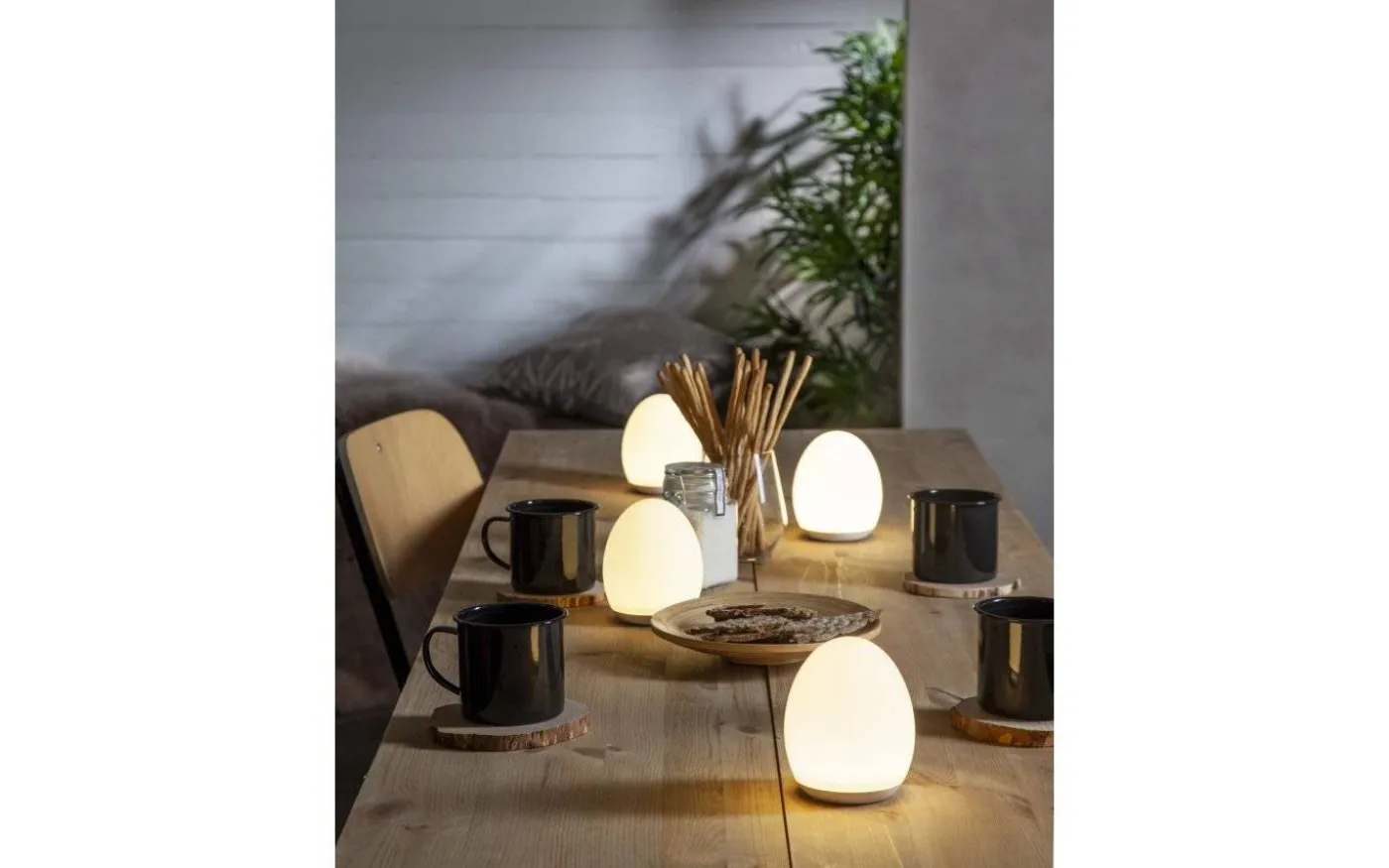 Oval Uppladdningsbar Nattlampa LED RGB+W 11cm