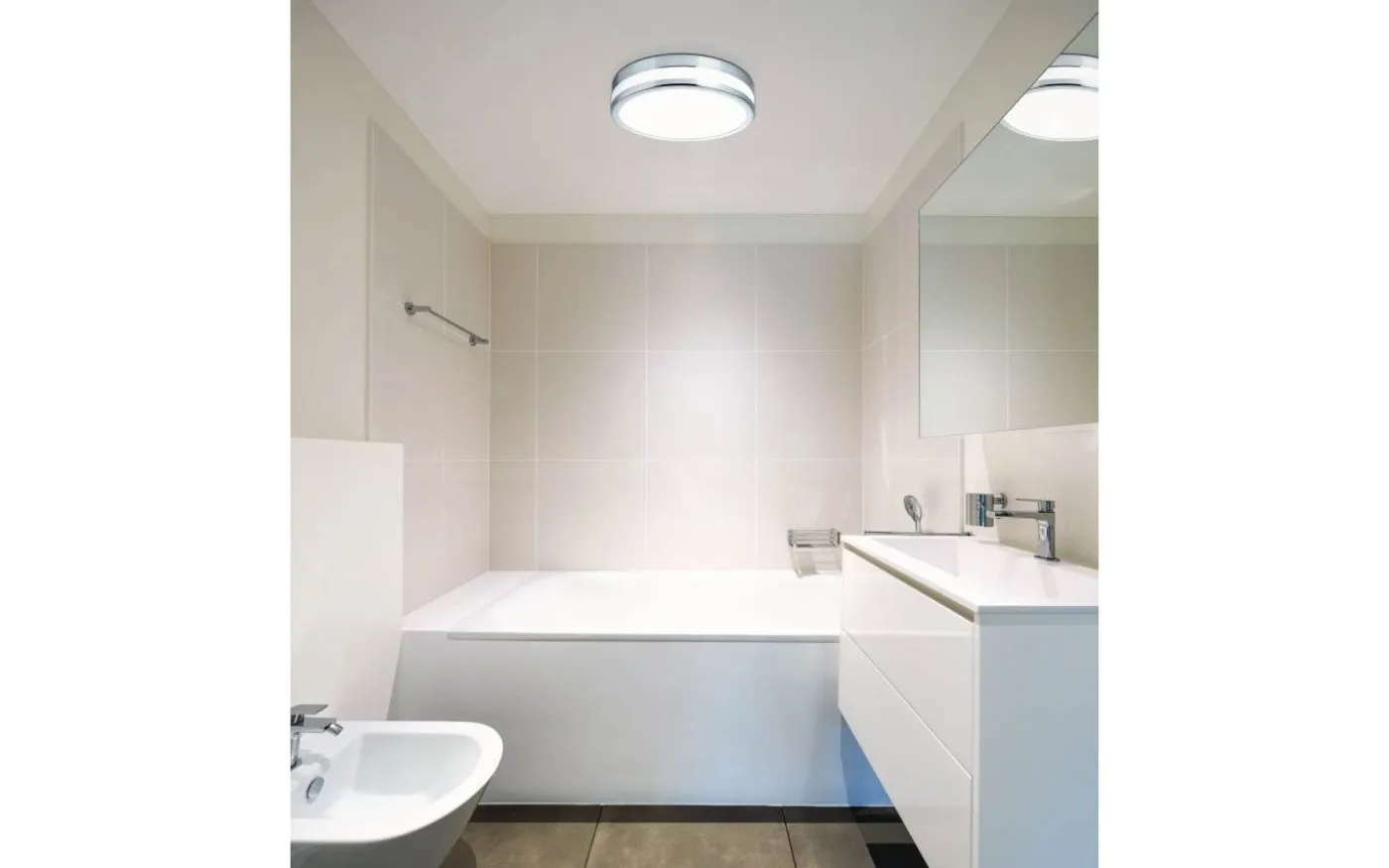 Palermo Plafond 30cm LED 3000K 24W Krom IP44