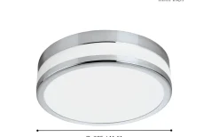 Palermo Plafond 30cm LED 3000K 24W Krom IP44