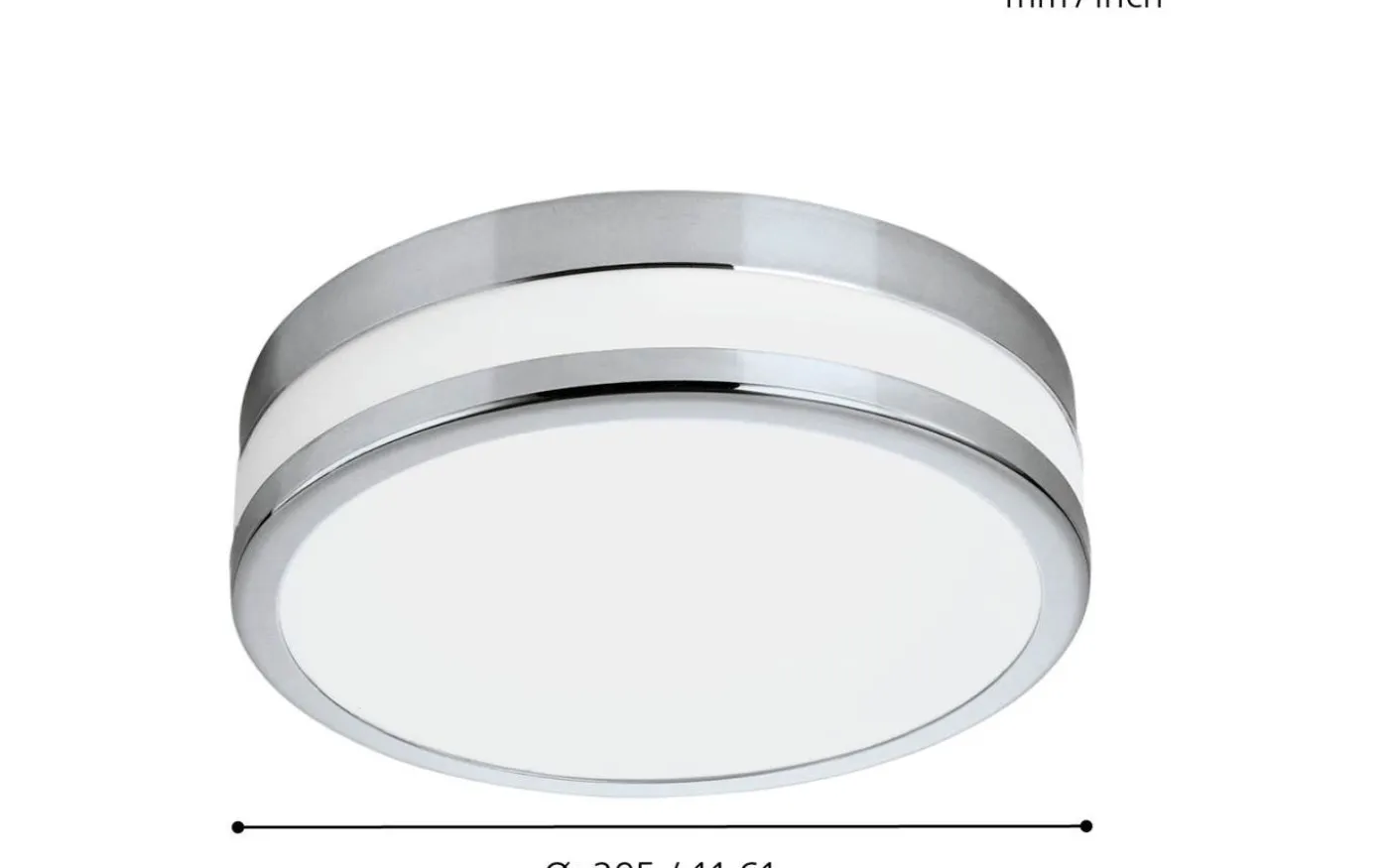 Palermo Plafond 30cm LED 3000K 24W Krom IP44
