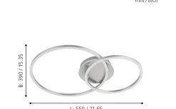 Palmaves Plafond 55cm LED 3000-6500K 9,5W med Fjärrkontroll Silver
