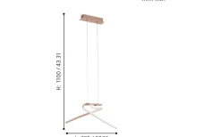 Palozza Taklampa 71cm LED 3000K 19W Roséguld
