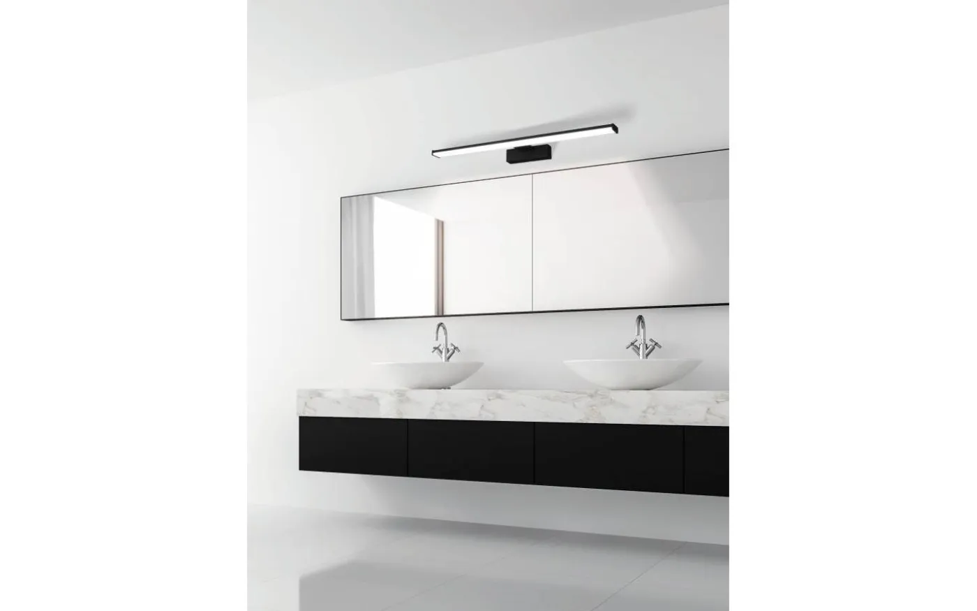 Pandella 1 Spegelbelysning 60cm 4000K 7,4W Svart IP44