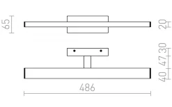 Panon Vägglampa Krom 49cm LED 12W IP44 3000K
