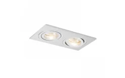 Pasadena Infälld Spotlight 2xGU10 Borstad Aluminium