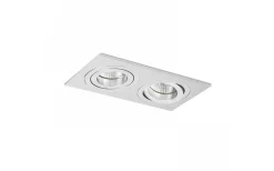 Pasadena Infälld Spotlight 2xGU10 Borstad Aluminium
