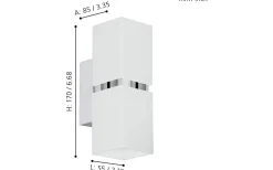 Passa Vägglampa LED 3000K 2x3W Krom/Vit