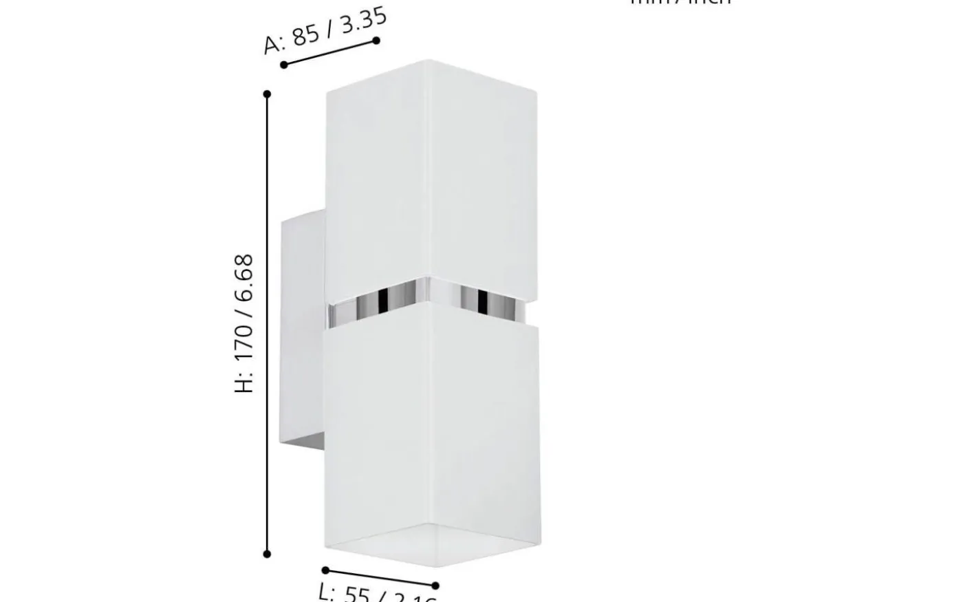 Passa Vägglampa LED 3000K 2x3W Krom/Vit