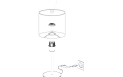 Pasteri Bordslampa 40cm Nickel/Taupe