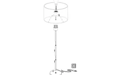 Pasteri Golvlampa 158cm Matt Nickel/Taupe