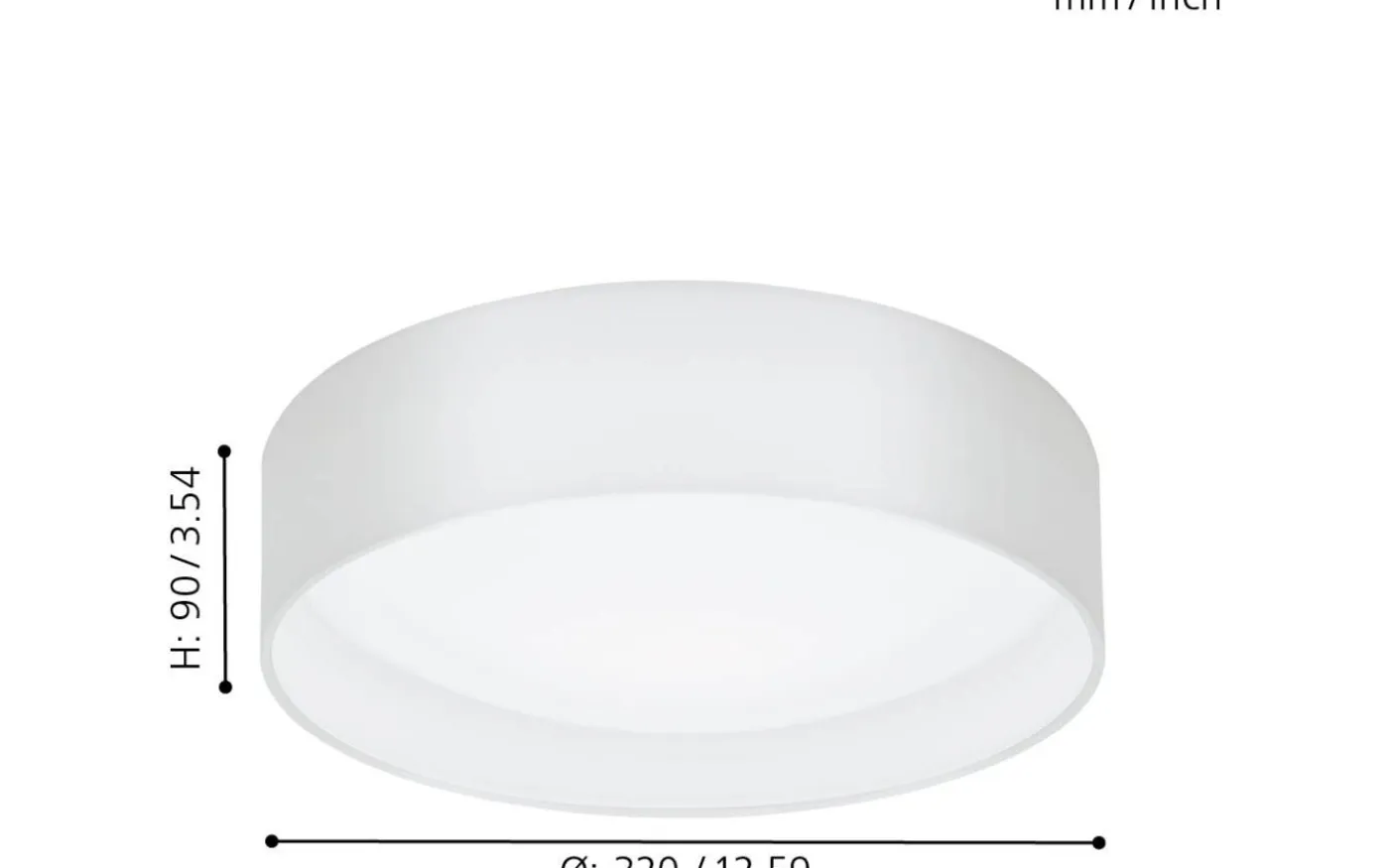 Pasteri Plafond 32cm LED 3000K 10,8W Vit