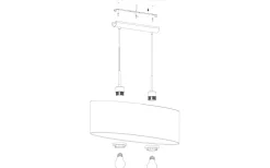 Pasteri Taklampa 100cm Grå/Nickel