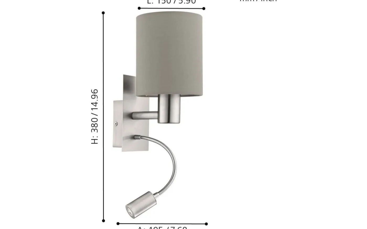 Pasteri Vägglampa LED 3000K 3,5W Nickel/Taupe