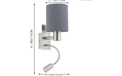 Pasteri Vägglampa LED 3000K 3,5W Nickel/Grå