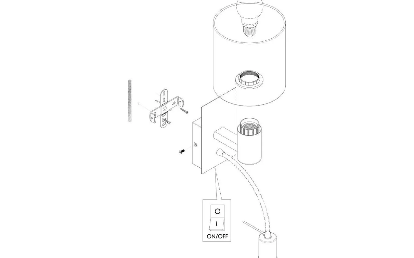 Pasteri Vägglampa LED 3000K 3,5W Nickel/Vit