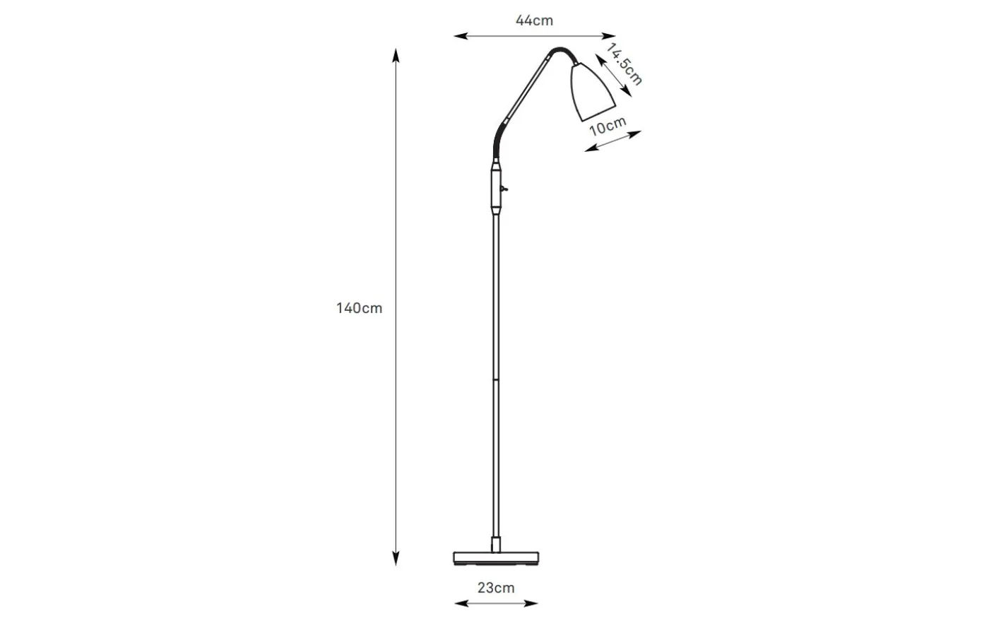 Patro Golvlampa LED 3-Steg-DIM 140cm Grå