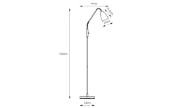 Patro Golvlampa LED 3-Steg-DIM 140cm Svart