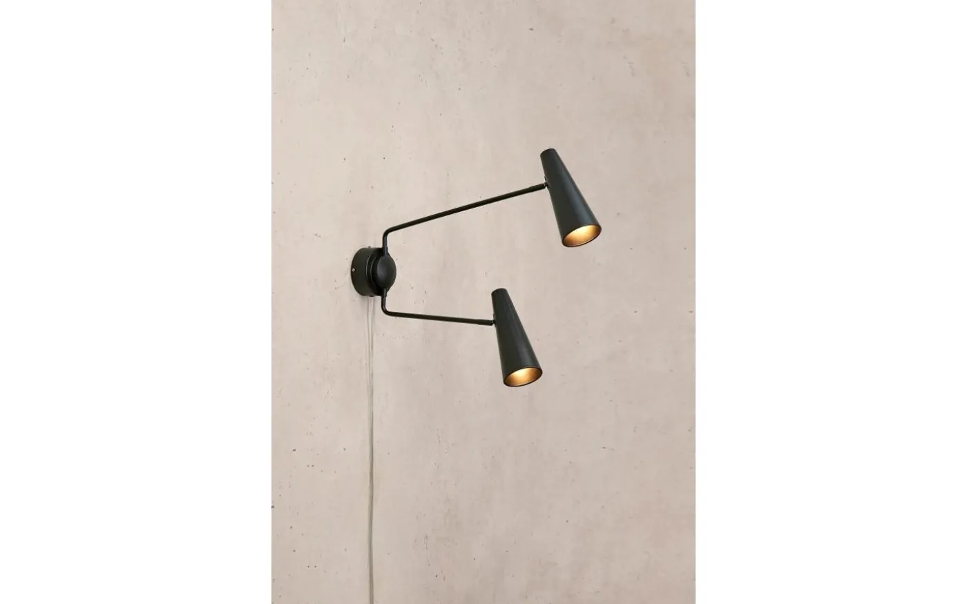 Peak Vägglampa Svart Dubbel
