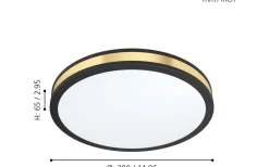 Pescaito Plafond 38cm LED 3000K 19,5W Svart/Guld