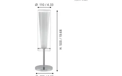 Pinto Bordslampa 50cm Opal/Krom