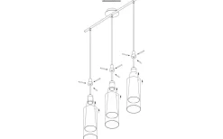 Pinto Taklampa 73cm Bladguld