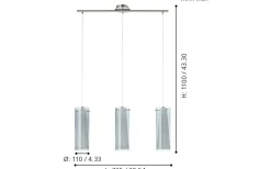 Pinto Taklampa 73cm Smoke