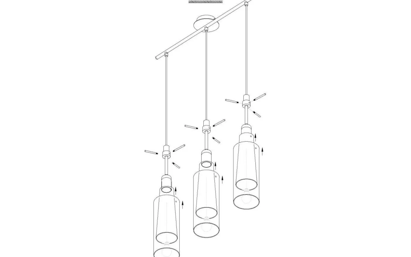 Pinto Taklampa 73cm Smoke