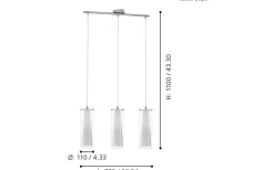 Pinto Taklampa 73cm Vit
