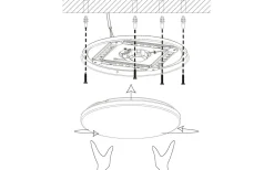Pogliola Plafond 50cm LED 4000K 32,4W Kristall Vit