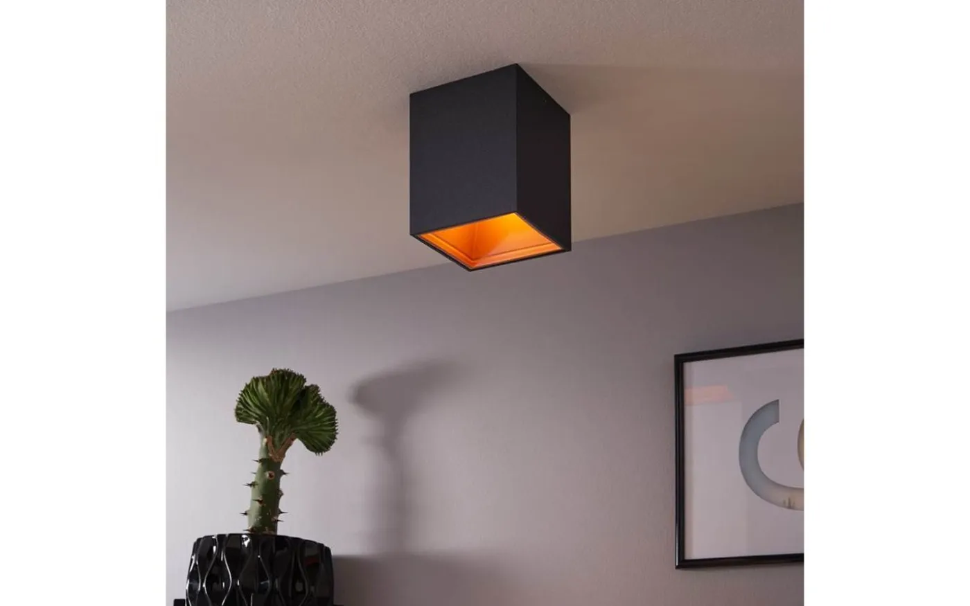 Polasso Takspotlight 10x10cm LED 3000K 3,3W Svart/Koppar