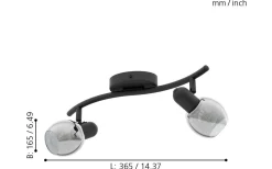 Pollica Takspotlight 37cm Svart