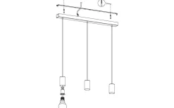 Pozueta Taklampa 84cm Svart