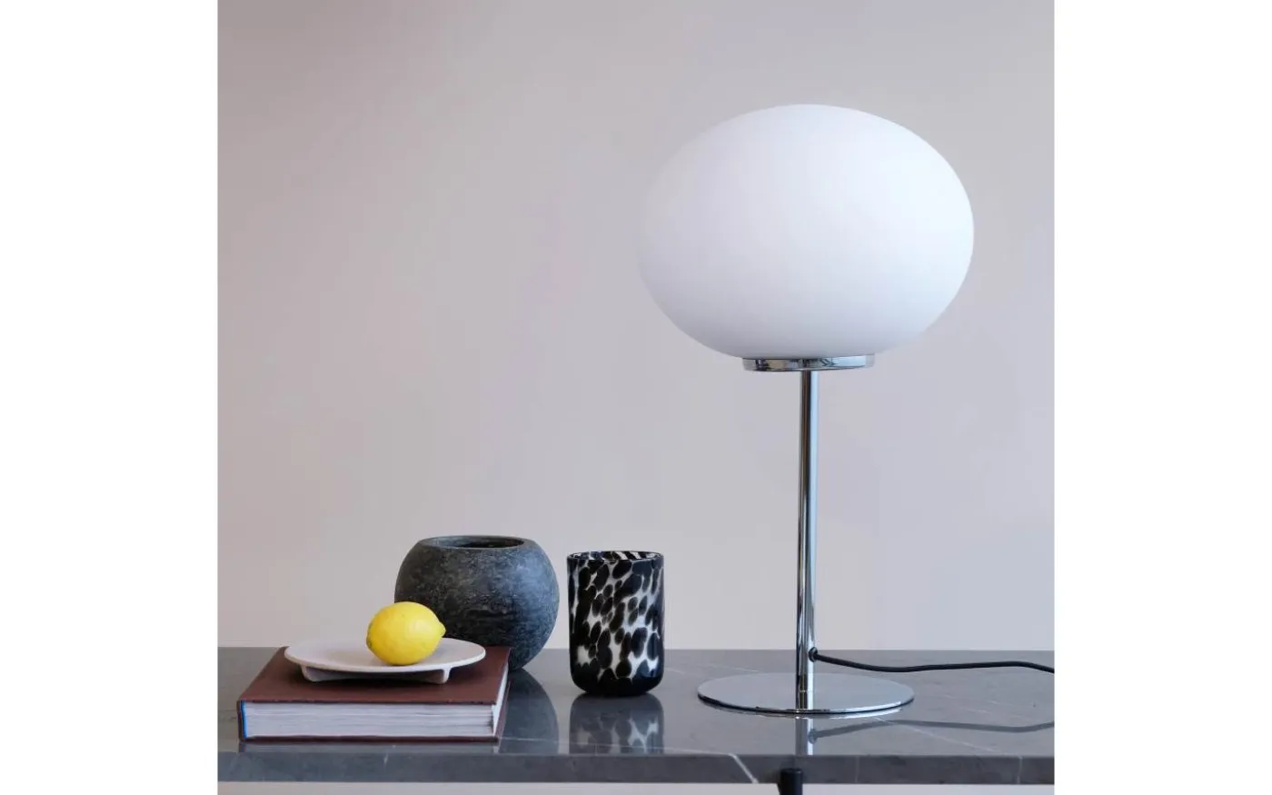 Queen Bordslampa 49cm Opal/Krom
