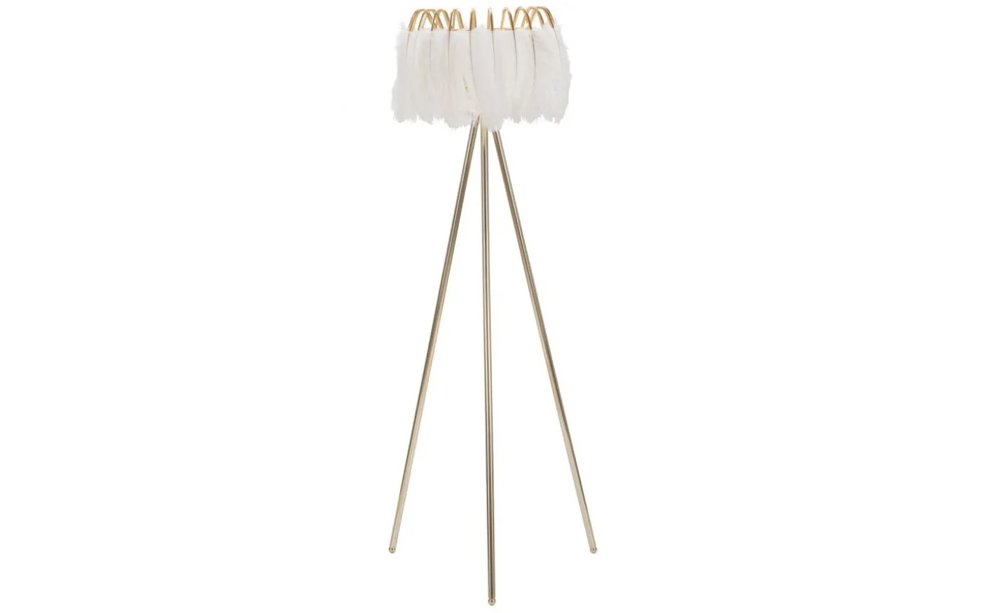 Quinto Golvlampa Fjäderställ 147cm Vit/Guld
