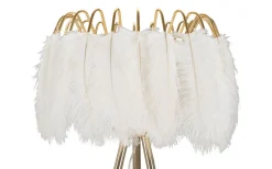Quinto Golvlampa Fjäderställ 147cm Vit/Guld