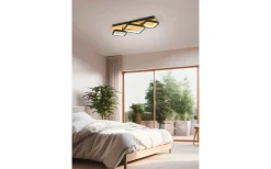 Rama Plafond LED 3-delad mattsvart/trä