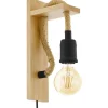 Rampside Vägglampa Svart/Trä