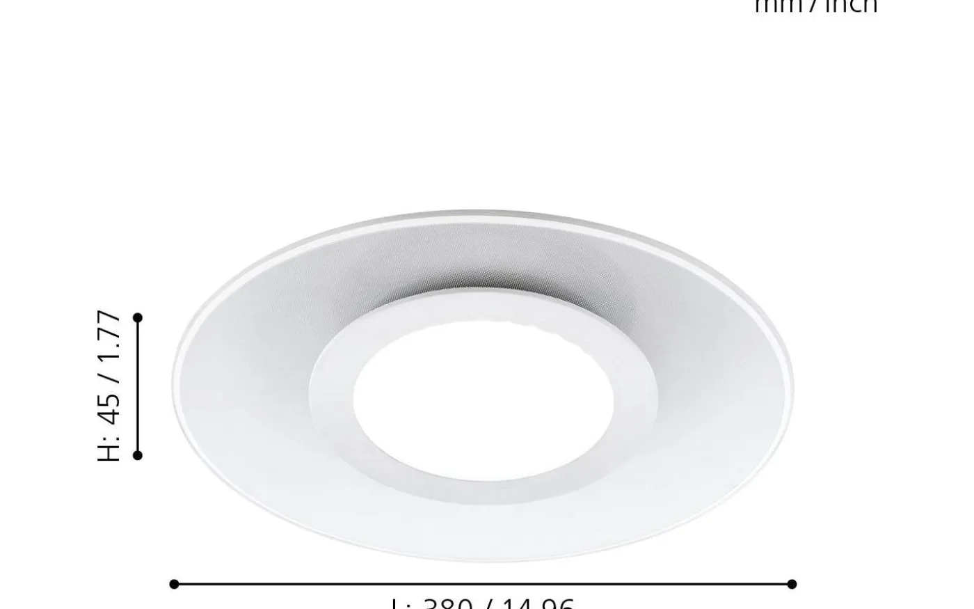 Reducta Plafond 38cm LED 3000K 19W Vit