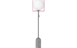 Reservglas till Torrano Golv-/ Taklampa Ø30cm Vit/Svart