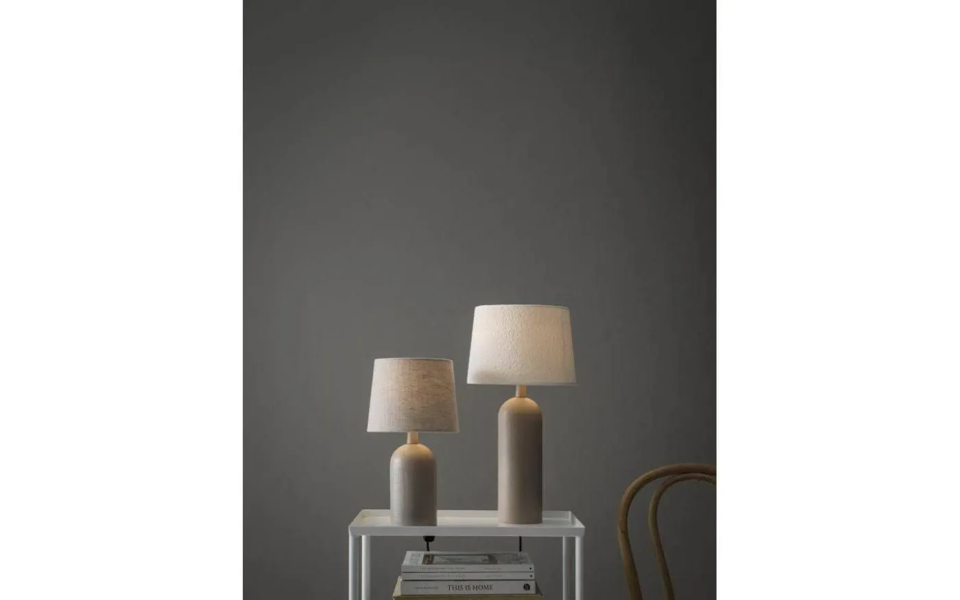 Riley Lampfot 38cm Matt beige