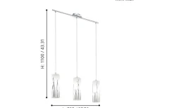 Rivato Taklampa 71cm Krom